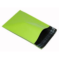 Metallic foil mailers neon green